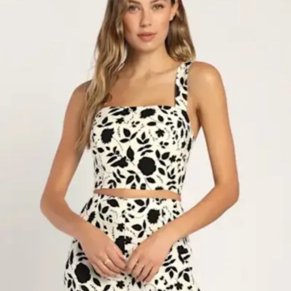 Cream Floral Print Top